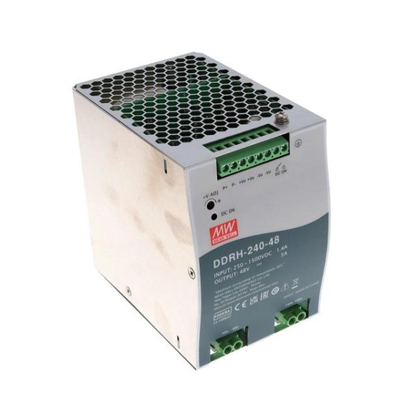 DDRH-240-48 - Fonte Chaveada DIN 240W 250-1500VCC Saída 48V-5A - MEAN WELL