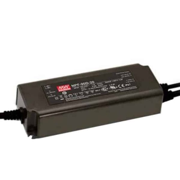 NPF-90D-20BE - Driver LED 90W 90-305VCA/127-431VCC Saída 12-20V 4,5A - MEAN WELL