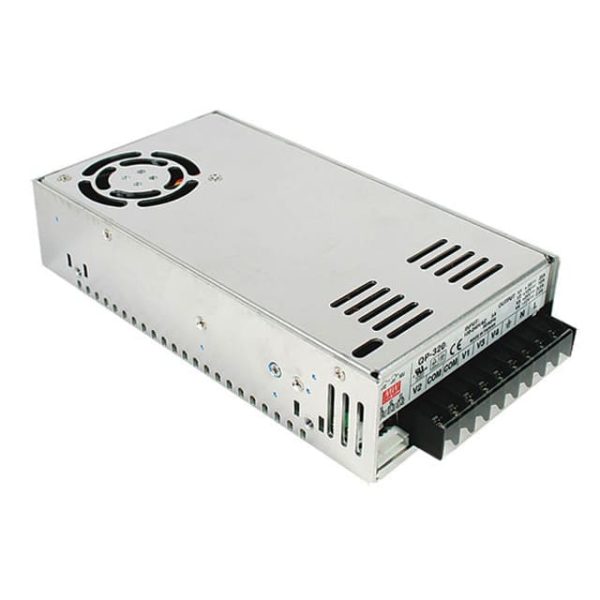QP-320F - Fonte Chaveada Fechada 316W 90-264VCA/127-370VCC Saídas 5V-20A/15V-8A/24V-3A/-15V-1.6 A - MEAN WELL
