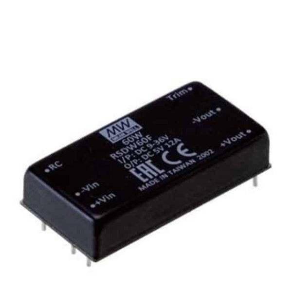 RSDW60F-15 - Conversor CC/CC Módulo 60W 9V-36V Saída 15V-4A - MEAN WELL
