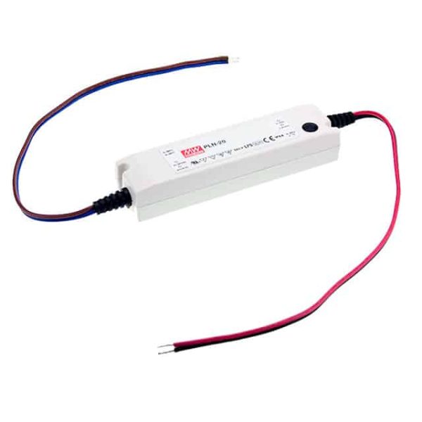PLN-20-36 - Driver LED 20W 90-277-VCA/127-392 VCC Saída 27-36V 0.55A - MEAN WELL