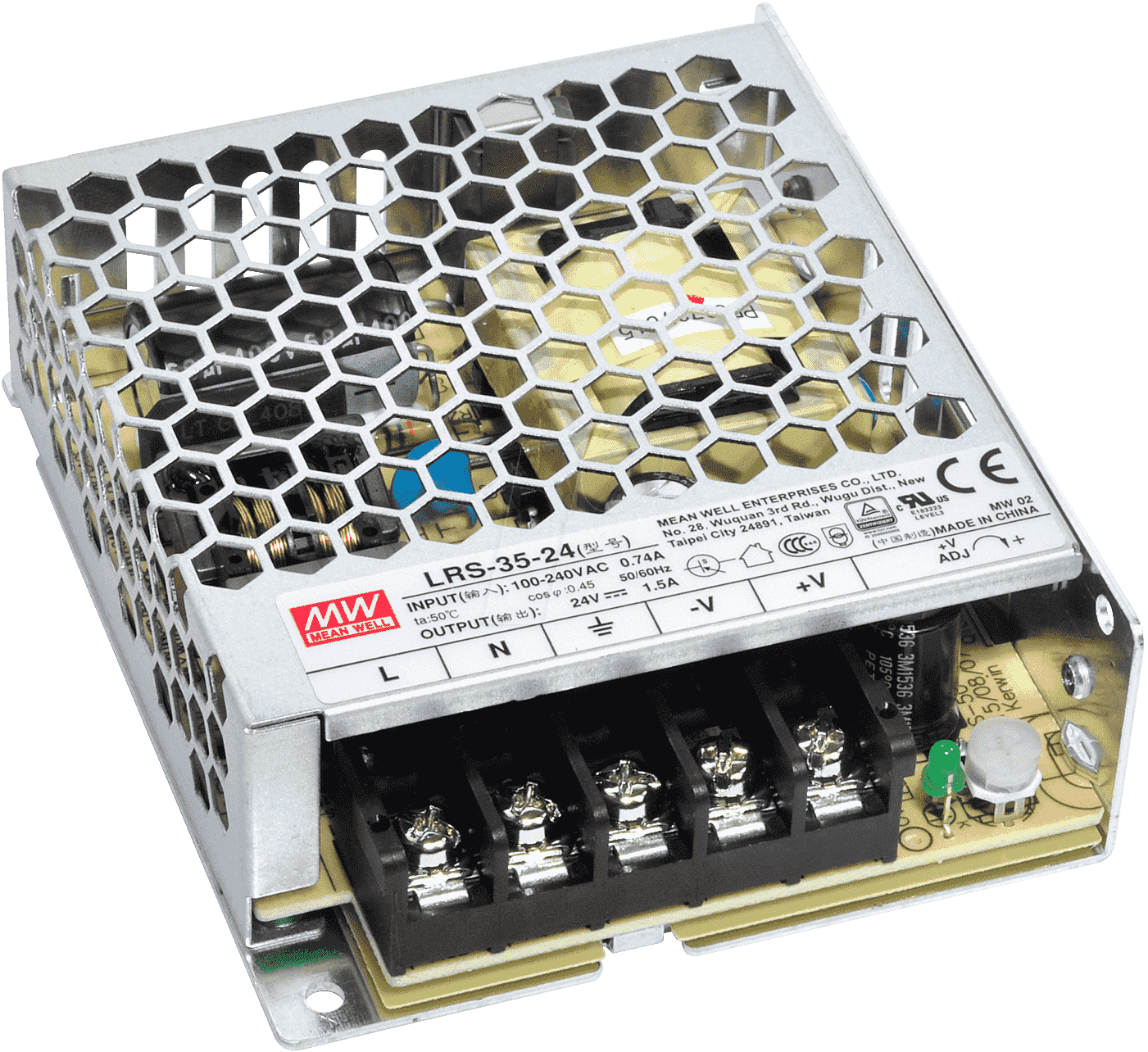 LRS-35-24 - Fonte Chaveada 36W 85-264VCA/120-373VCC Saída 24VCC/1.5A - MEAN WELL - MCEIG LRS-35-24 - Fonte Chaveada 36W 85-264VCA/120-373VCC Saída 24VCC/1.5A - MEAN WELL - MCEIG