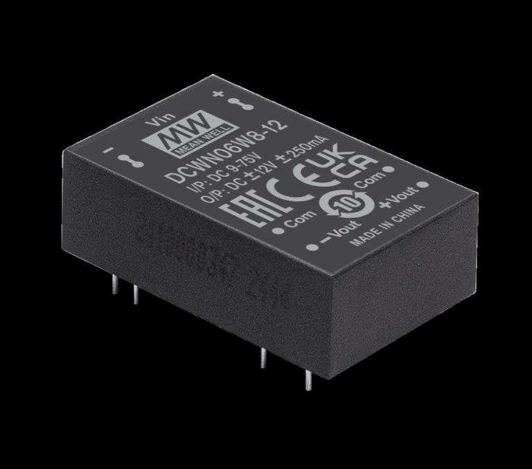 DCWN06W8-12 – Conversor CC/CC Módulo 6W 9-75VCC Saída ±12VCC/0.25A – MEAN WELL