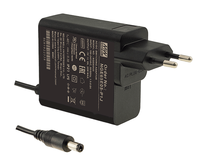 NGE65E48-P1J – Adaptador AC/DC 65W 80~264VCA Saída 48V-1.36A – MEAN WELL