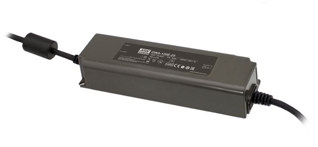 OWA-120E-20 – Driver LED Fonte AC-DC 120W 180-264VCA/254-370VCC Saída 20V-6A – MEAN WELL