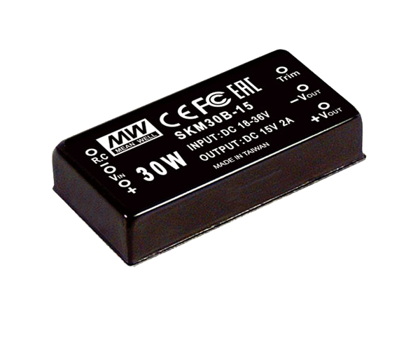 SKM30F-15N – Conversor CC/CC Encapsulado 30W 9-36V Saída 15V-0-2000mA – MEAN WELL