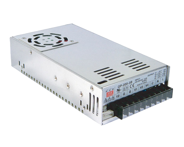 QP-200-3D – Fonte Chaveada Fechada 203,9W 90-264VCA/127-370VCC Saída 5V | 3,3V | 24V | -12V-10A | 15A | 4A | 0,7A – MEAN