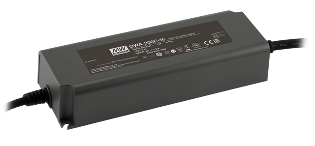 OWA-200E-42 – Driver LED Fonte AC-DC 199W 180-264VCA/254-370VCC Saída 42V-4,75A – MEAN WELL