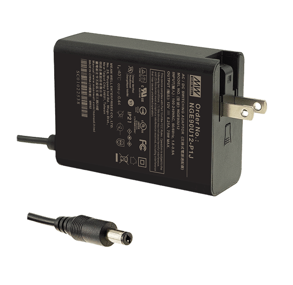 NGE90U18-P1J – Adaptador AC/DC 90W 80~264VCA Saída 18V-5A – MEAN WELL