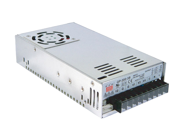 QP-200-3A – Fonte Chaveada Fechada 200W 90-264VCA/127-370VCC Saída 5V | 3,3V | 12V | -5V-15A | 6A | 0,7A – MEAN WELL