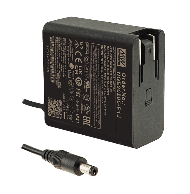 NGE30I18-P1J – Adaptador AC/DC 30W 80~264VCA Saída 18V-1.66A – MEAN WELL