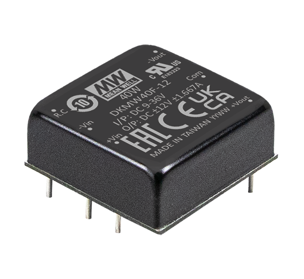 DKMW40F-12 – Conversor CC/CC Encapsulado 40W 9-36V Saída ±12V-±0-1667mA – MEAN WELL