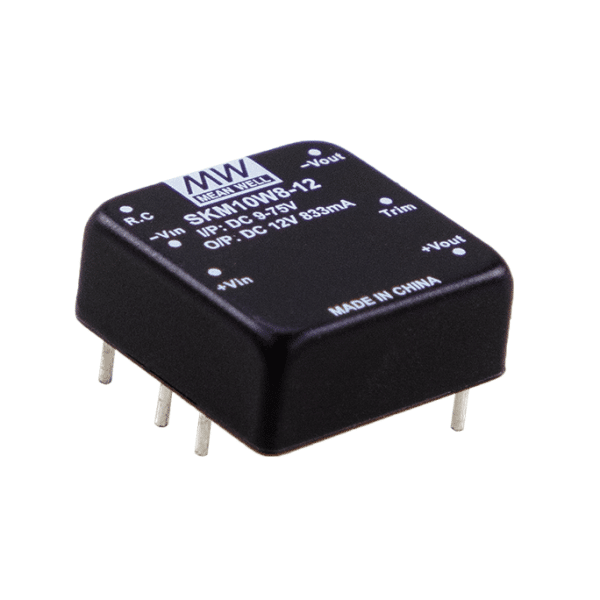 SKM10W8-12 – Conversor CC/CC Módulo 10W 9-75VCC Saída 12VCC/0.833A – MEAN WELL