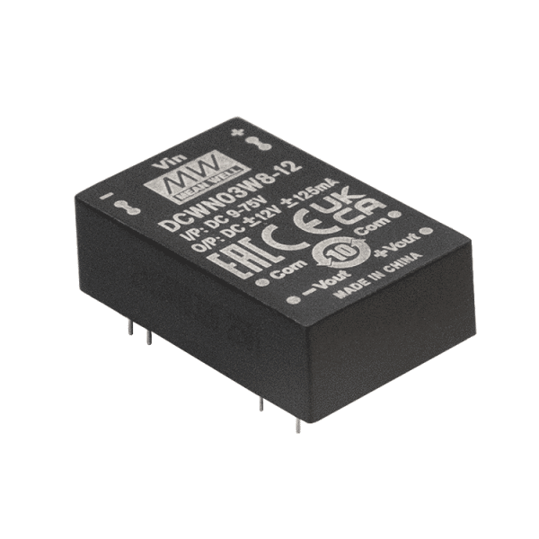 DCWN03W8-05 – Conversor CC/CC Módulo 3W 9-75VCC Saída ±5VCC/0.3A – MEAN WELL