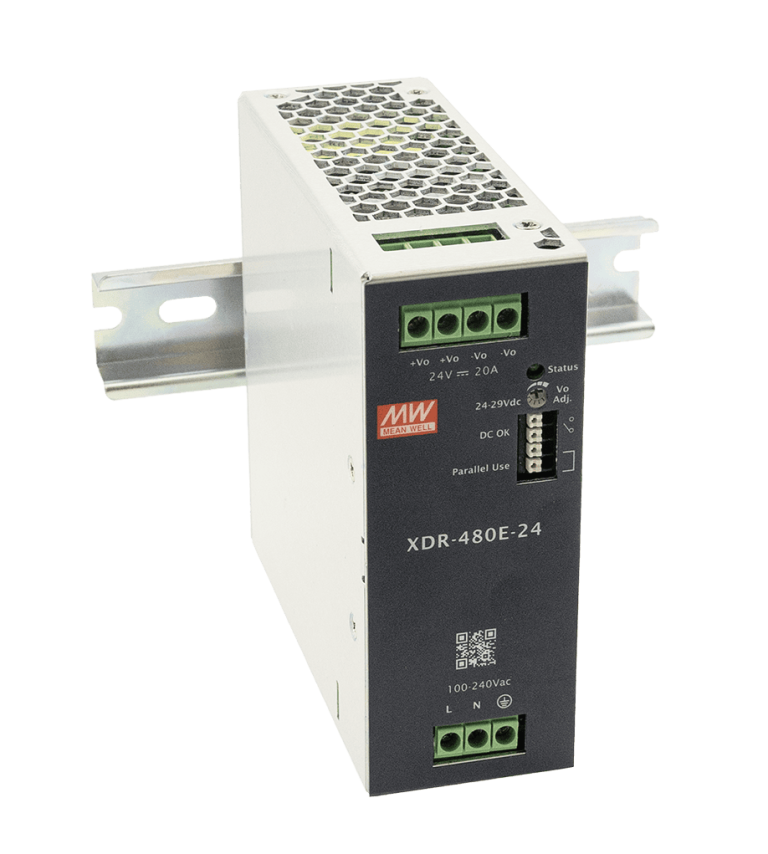XDR-480E-36 – Fonte Chaveada DIN 480W 85-264VCA Saída 36VCC-13,4A – MEAN WELL