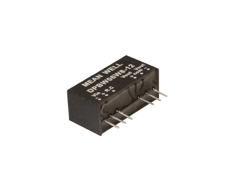 DPBW06W8-12 – Conversor CC/CC Módulo 6W 9-75VCC Saída ±12VCC/0.25A – MEAN WELL