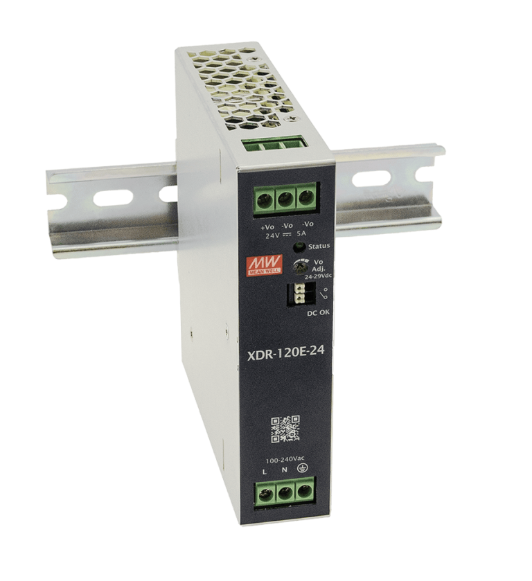 XDR-120E-36 – Fonte Chaveada DIN 120W 85-264VCA Saída 36VCC-3,2A – MEAN WELL