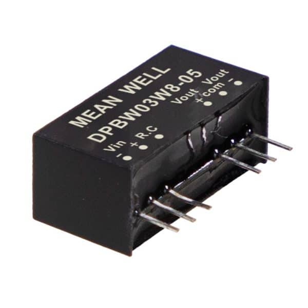 DPBW03W8-05 – Conversor CC/CC Módulo 3W 9-75VCC Saída ±5VCC/0.3A – MEAN WELL