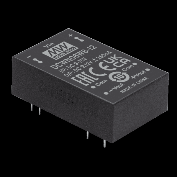 DCWN06W8-05 – Conversor CC/CC Módulo 5W 9-75VCC Saída ±5VCC/0.5A – MEAN WELL