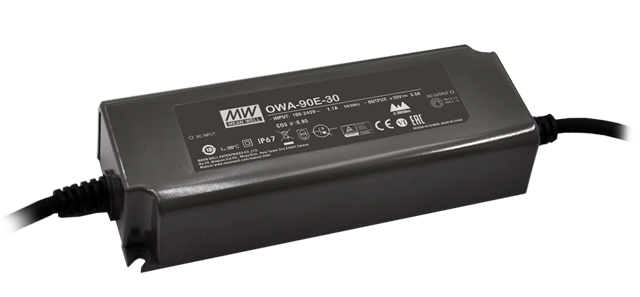OWA-90E-36 – Driver LED Fonte AC-DC 90W 90-264VCA 127-370VCC Saída 36V-2,5A – MEAN WELL