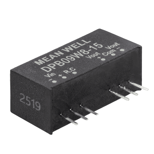 DPB09W8-05 – Conversor CC/CC Módulo 8W 9-75VCC Saída ±5VCC/0.8A – MEAN WELL