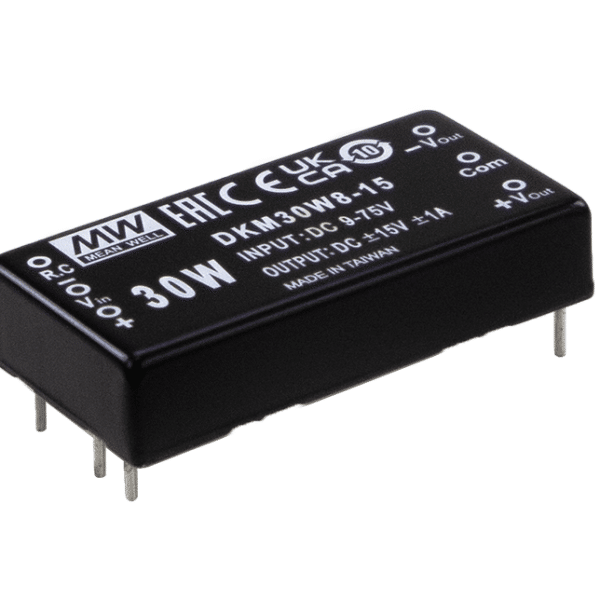 DKM30W8-12 – Conversor CC/CC Módulo 30W 9-75VCC Saída ±12VCC/1.25A – MEAN WELL