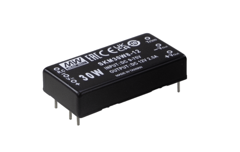 SKM30W8-05 – Conversor CC/CC Módulo 30W 9-75VCC Saída 5VCC/6A – MEAN WELL