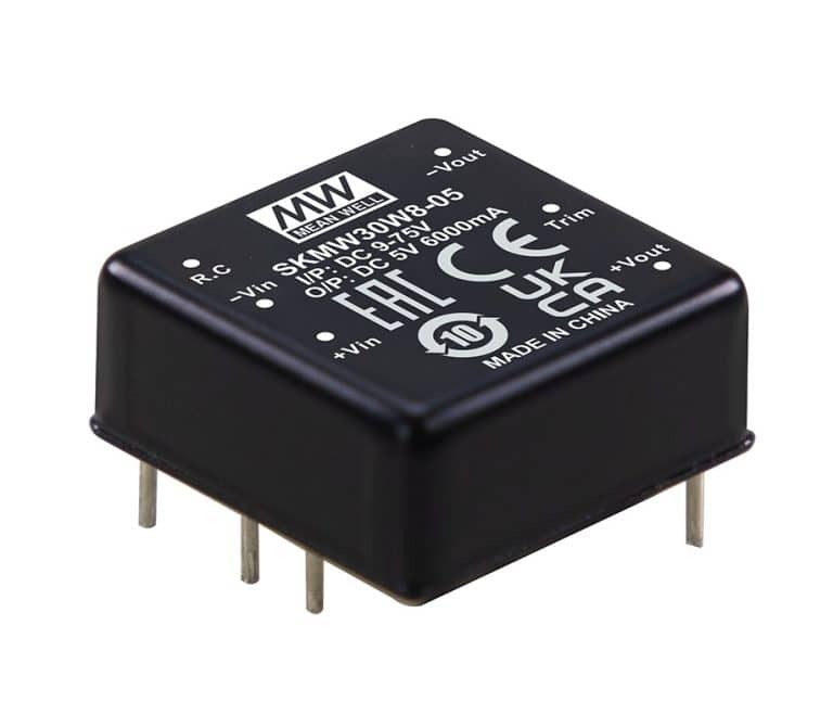 SKMW30W8-15 – Conversor CC/CC Módulo 30W 9-75VCC Saída 15VCC/2A – MEAN WELL