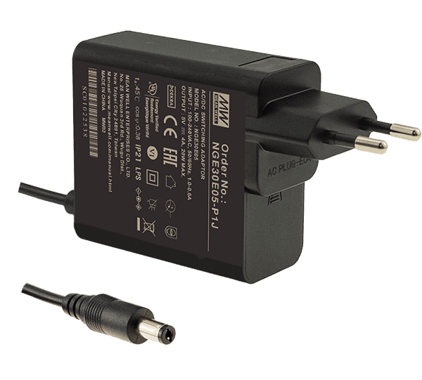 NGE30E18-P1J – Adaptador AC/DC 30W 80~264VCA Saída 18V-1.66A – MEAN WELL
