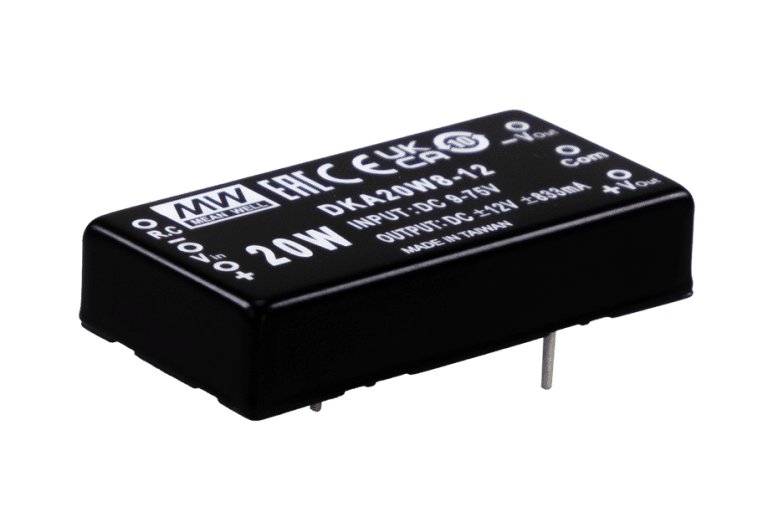 DKA20W8-15 – Conversor CC/CC Módulo 20W 9-75VCC Saída ±15VCC/0.666A – MEAN WELL