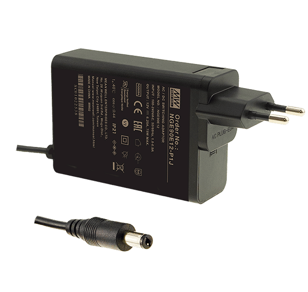 NGE90E18-P1J – Adaptador AC/DC 90W 80~264VCA Saída 18V-5A – MEAN WELL
