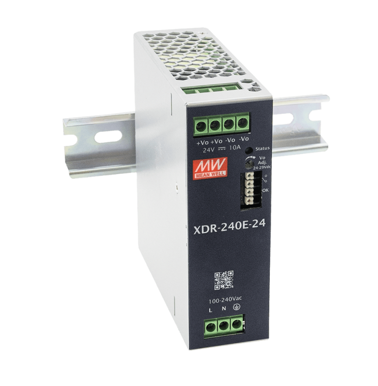XDR-240E-36 – Fonte Chaveada DIN 240W 85-264VCA Saída 36VCC-6,7A – MEAN WELL