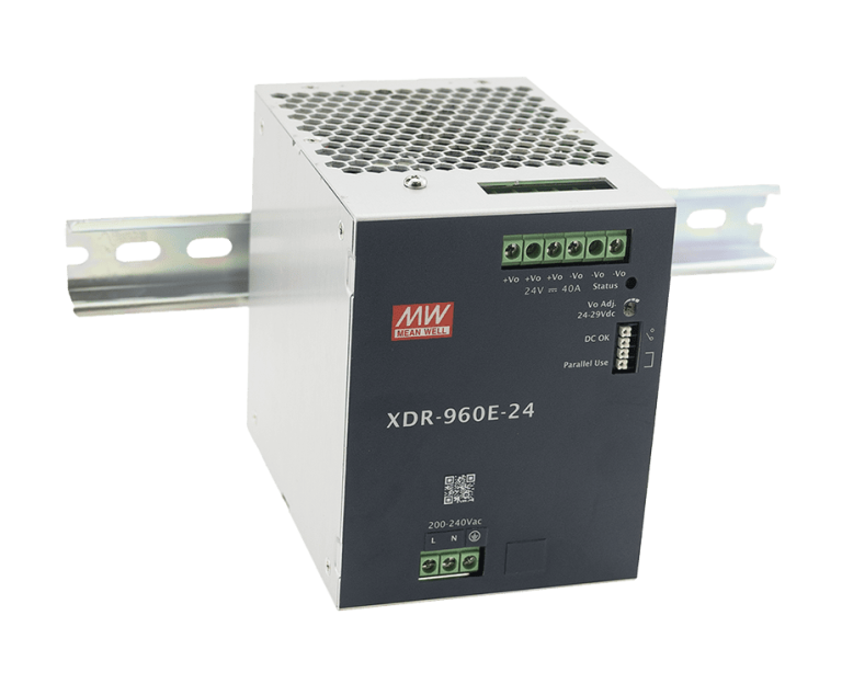 XDR-960E-48 – Fonte Chaveada DIN 960W 85-264VCA Saída 48VCC-20A – MEAN WELL